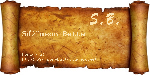 Sámson Betta névjegykártya